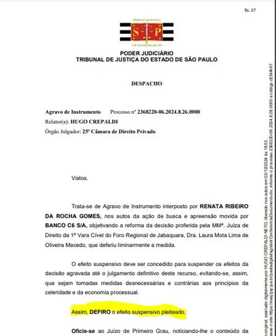 Documento do processo — Agravo de instrumento